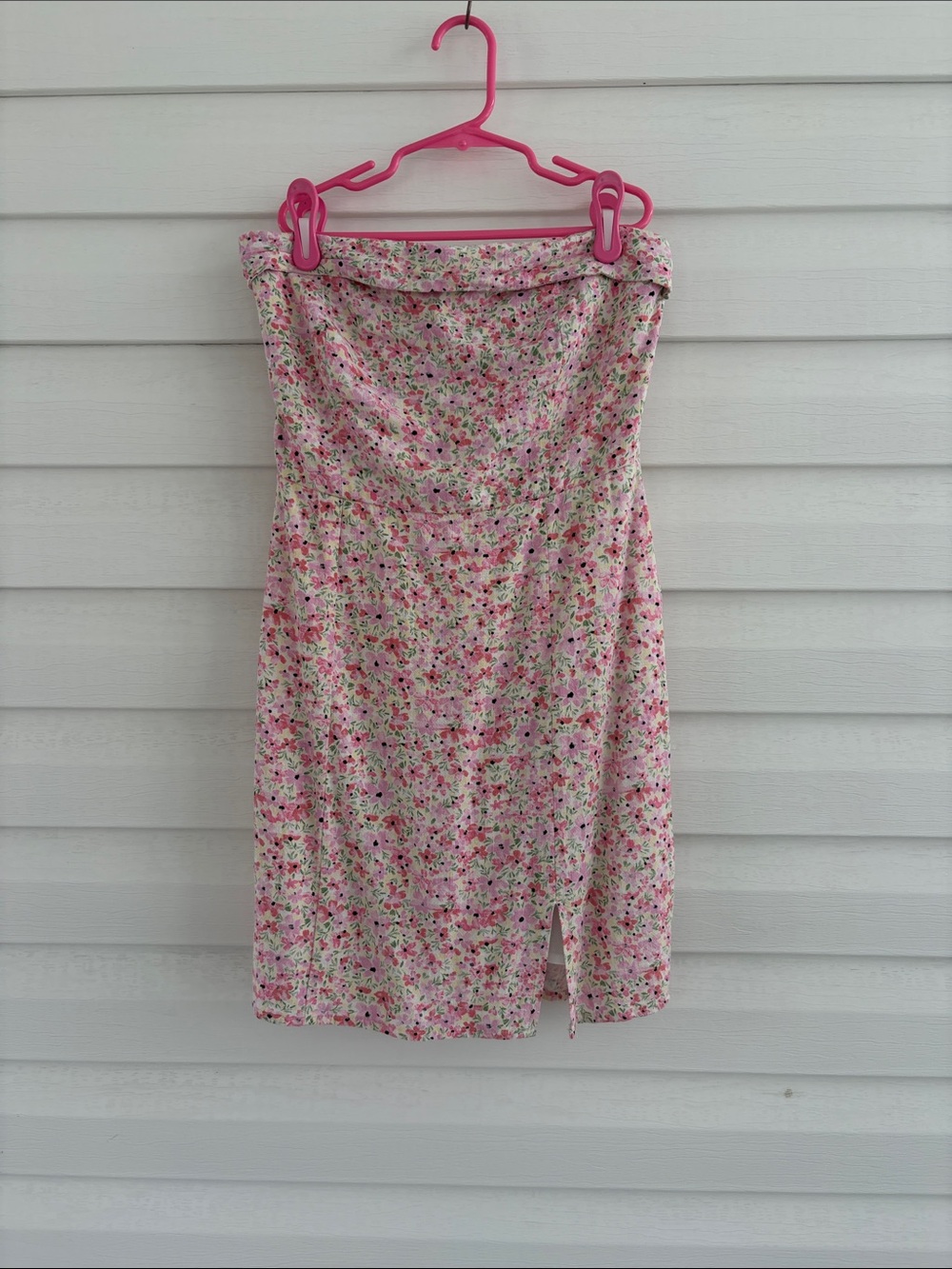Aeropostale Pink Floral Strapless Mini Dress Size Small Y2K Cottagecore